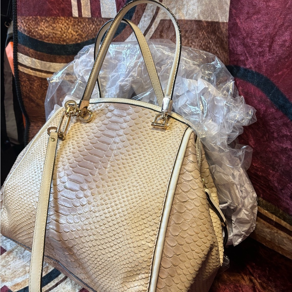 Coach Madison pinnacle Python Embossed Dome Satchel Bag - Picture 14 of 14